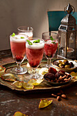 Turkish pomegranate sherbet with sparkling wine