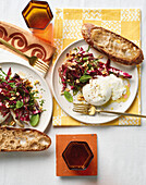 Burrata with radicchio salad and toasted bread