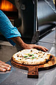 Pizza Bianco from the wood-fired oven