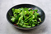 Mixed leaf salad with spinach and rocket