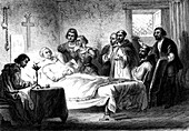 Death of Christopher Columbus, 19th century illustration
