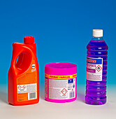 Household products with chemical warning labels