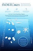 Science of snowflakes, illustration