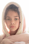 Young girl in dressing gown
