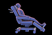 Patient on medical recliner, illustration