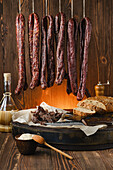 Game salami and dried game meat