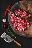 Raw minced beef with herbs