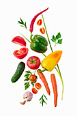 Various vegetables and herbs