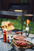 Grilled beef steak with rosemary