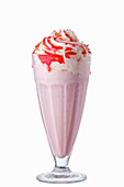 Strawberry milkshake with whipped cream