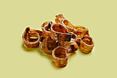 Dried beef tracheas in rings as a dog snack