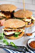 Halloumi burger with chilli