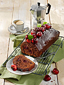  Double chocolate cake, cherries, cherry cake, cake 