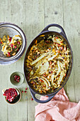  Arabian spiced rice with almonds, cranberries, herbs and saffron (cooked with spinach, grated carrots and fennel in a yoghurt-spice broth 