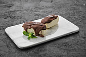 Curd cheese bar with chocolate icing