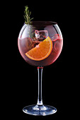 Sangria with orange and rosemary