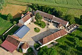 France, Marne, Montmirail, grain farm (aerial view)