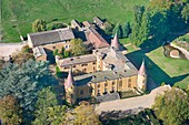 France, Rhone, Cogny, Manor (aerial view)