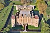 Frankreich, Ain, Fareins, die Burg von Flecheres (Luftaufnahme)