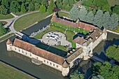 France, Yvelines, the castle of Villiers le Mahieu, luxury hotel (aerial view)