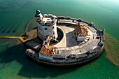 Frankreich, Charente-Maritime, Bourcefranc-le-Chapus, Fort Louvois, der Bau des Fort Louvois oder Fort Chapus wurde von 1691 bis 1694 nach den von Vauban neu definierten Grundsätzen der Militärarchitektur durchgeführt (Luftaufnahme) (Luftaufnahme)