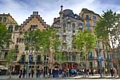 Spain, Catalonia, Casa Batllo, a modernist building of Antoni Gaudi, UNESCO World Heritage Site, on Passeig de Gracia