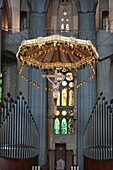 Spain, Catalonia, Barcelona, & 200b; & 200b;Eixample district, Cathedral of Sagrada Familia by architect Antoni Gaudi, UNESCO World Heritage site