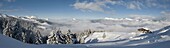 France, Haute Savoie, Massif Chablais, Samoens, Grand Massif, panoramic view from the Saix plateau to Samoens 1600