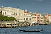 Italy, Veneto, Venice listed as World Heritage by UNESCO, San Marco district, view of the facades of Riva degli Schiavoni from the Punta della Dogana