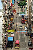 China, Hongkong, Hongkong, Kowloon, Gesamtansicht einer Straßenszene in Tsim Sha Tsui in Kowloon