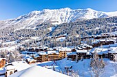 France, Savoie, Valmorel, Massif of the Vanoise, Tarentaise valley, view of Creve Tete (2342m)