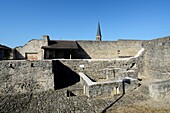 Frankreich, Vogesen, Chatel sur Moselle, Ruinen der Festung und der Kirche Saint Laurent aus dem späten 15.