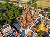 Myanmar (Burma), Staat Mon, Umgebung von Mawlamyaine, Kloster U Na Auk, spätes 19. Jahrhundert (Luftaufnahme)