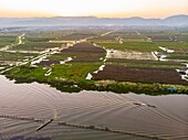 Myanmar (Burma), Shan-Staat, Inle-See, Kela Floating Gardens (Luftaufnahme)