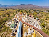 Myanmar (Burma), Shan-Staat, Inle-See, Thaung Thau-Kloster (Luftaufnahme)