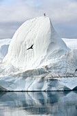 Grönland, Westküste, Diskobucht, Ilulissat, von der UNESCO zum Weltnaturerbe erklärter Eisfjord, der die Mündung des Sermeq-Kujalleq-Gletschers ist