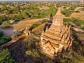 Myanmar (Burma), Region Mandalay, buddhistische archäologische Stätte von Bagan, die von der UNESCO zum Weltkulturerbe erklärt wurde (Luftaufnahme)