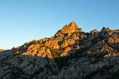 France, Corse du Sud, Quenza, Needles of Bavella from the Col de Bavella