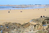 France, Ille et Vilaine, Emerald Coast, Saint Malo, beach of Hoguette