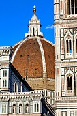 Italy, Tuscany, Florence, historic centre listed as World Heritage by UNESCO, piazza del Duomo, cathedral Santa Maria del Fiore, outside view of the dome