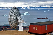 Greenland, North West coast, Baffin Sea, Qaanaaq or New Thule, satellite dish