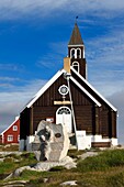 Greenland, west coast, Disko Bay, Ilulissat, Zion Church was built in the late 18th century