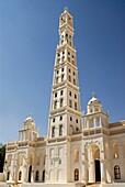 Jemen, Gouvernement Hadhramaut, Tarim, Al-Muhdhar-Moschee, das Minarett ist 60 Meter hoch