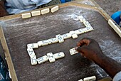 Yemen, Hadhramaut Governorate, Al Mukalla, men playing dominos