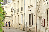 France, Indre et Loire, Loire Valley listed as World Heritage by UNESCO, Chinon, old town, Rue Haute Saint Maurice (former Baillage Palace of the XVth century became Hostellerie Gargantua)