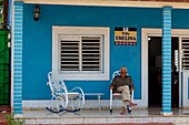 Cuba, Pinar del Rio province, Vinales, Vinales Valley, Vinales National Park listed as World Heritage by UNESCO, colorful house facades