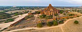 Myanmar (Burma), Mandalay region, Bagan listed as World Heritage by UNESCO Buddhist archaeological site, Dhammayangi Temple (aerial view)