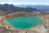 Neuseeland, Nordinsel, Waikato-Region, Tongariro-Nationalpark, 1967 m, beschriftet mit Unesco-Welterbe, Tongariro-Alpenüberquerung, Emerald Lake