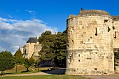 Frankreich, Calvados, Caen, die herzogliche Burg von Wilhelm dem Eroberer, die Festungsmauern der Rue de la Geole