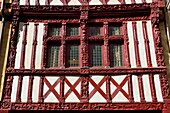 Frankreich, Calvados, Caen, Fachwerkhäuser aus dem 16. Jahrhundert in der 52 und 54 rue Saint-Pierre